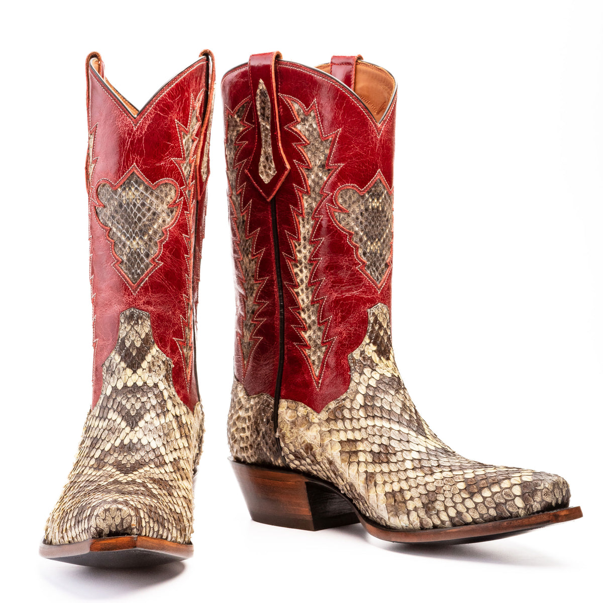 Genuine EASTERN Diamondback Rattlesnake w distressed Kidd Tops and Di